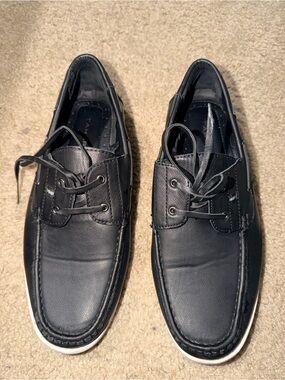 Tahari Men’s Black Boat Shoes Lace Up Casual Comfort‎ Loafers Size 11